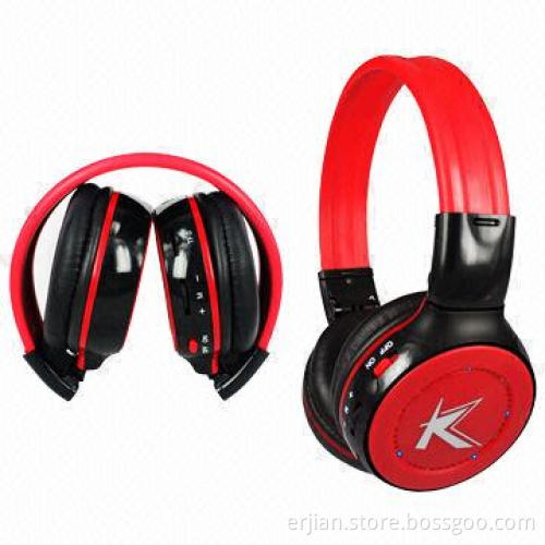 Headset with wireless memory SD/TF card slot, FM radio MP3 player